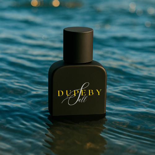 Rose gold perfume bottle with floral accents on a soft pink and gold background